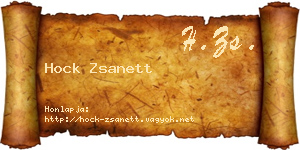 Hock Zsanett névjegykártya